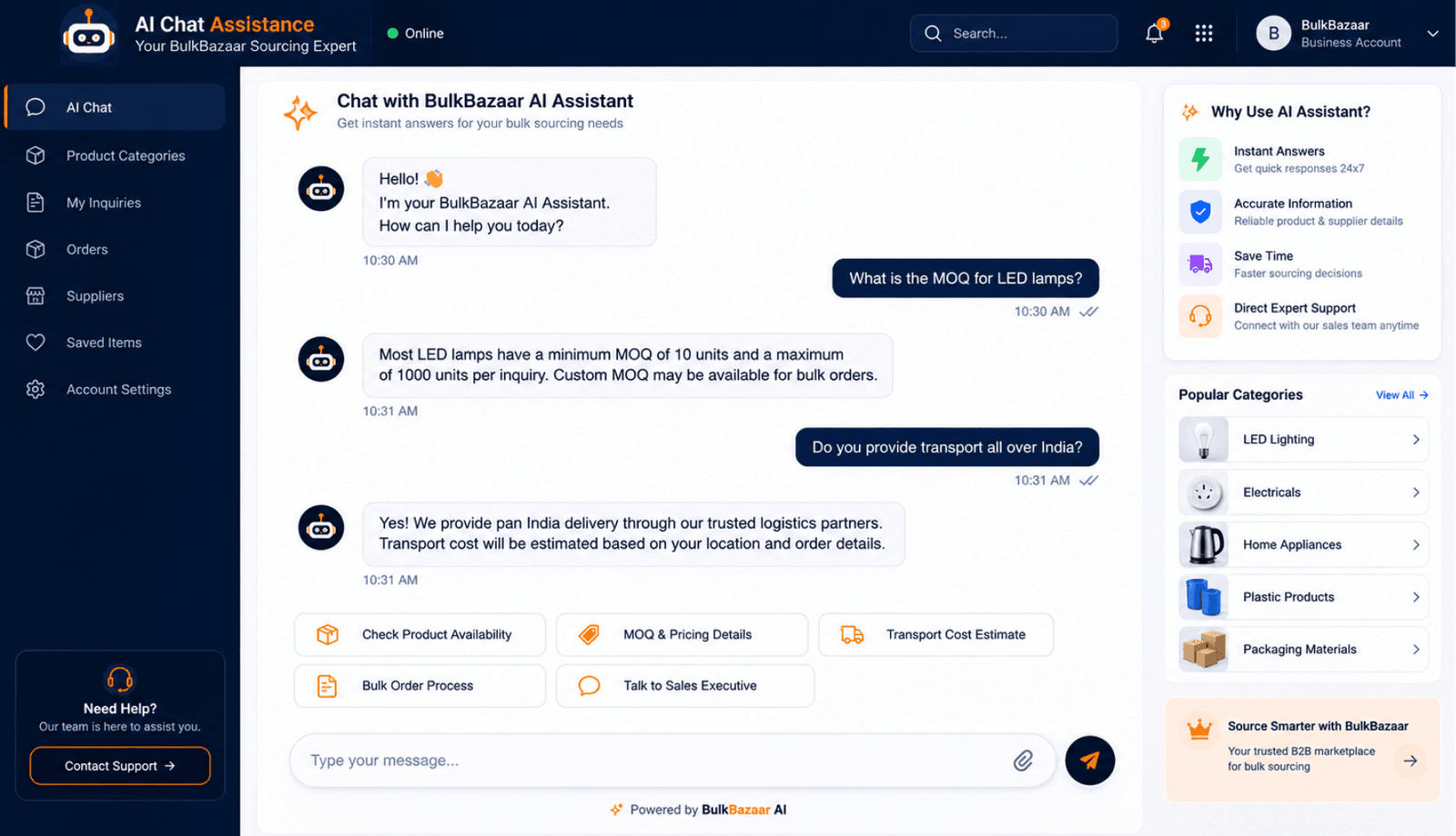 bulkbazaar-ai-chatbot--virtual-sales-assistant-case-study Service Delivered image