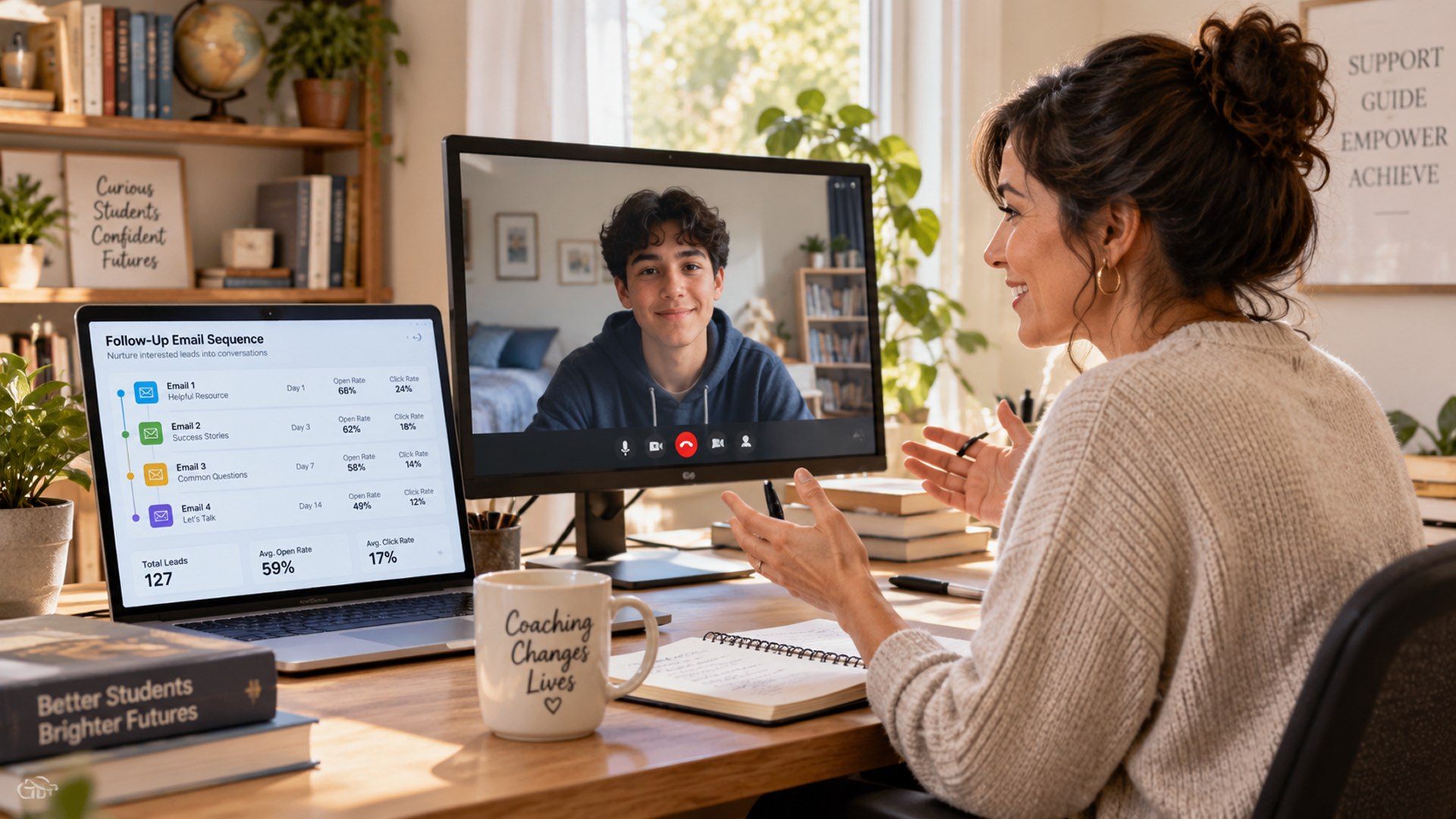 Coach On A Video Call With A Student
