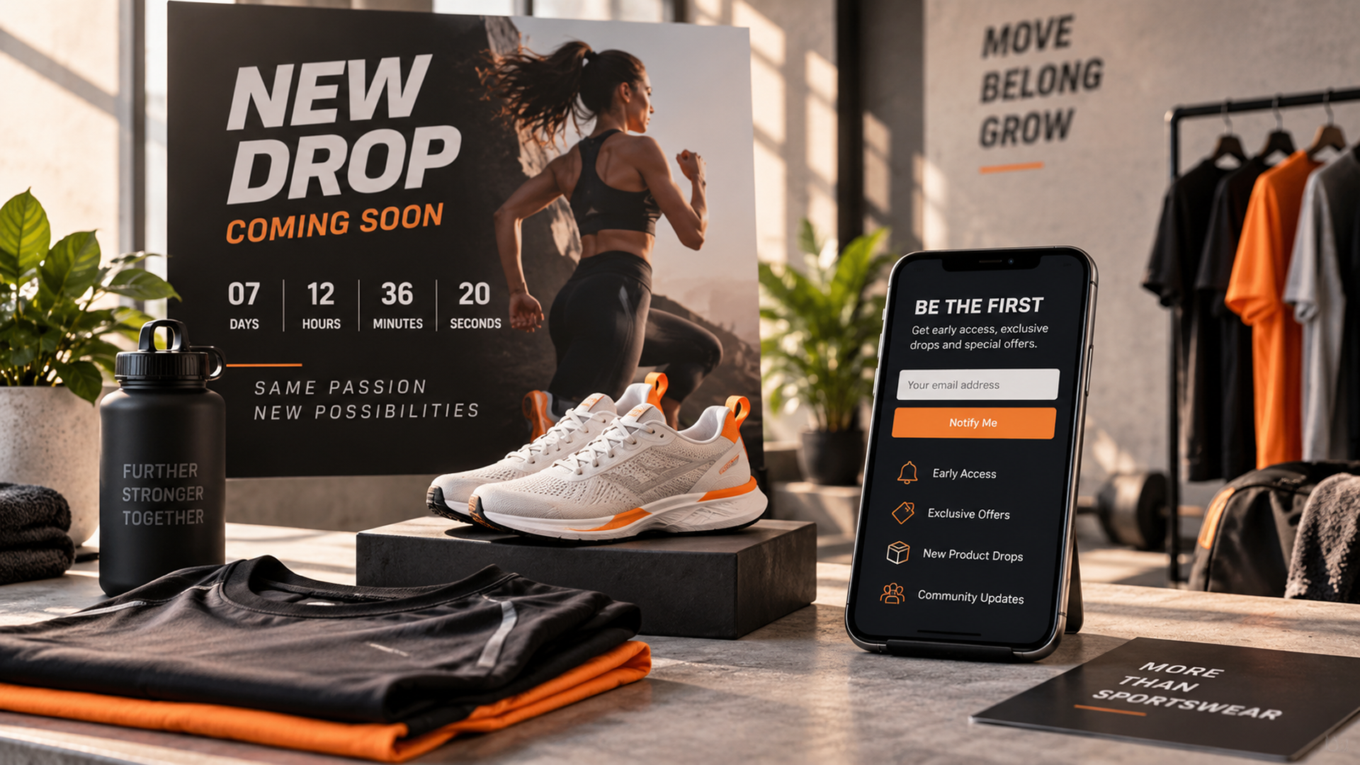 Countdown Teaser For An Upcoming Sportswear Product Drop Displayed