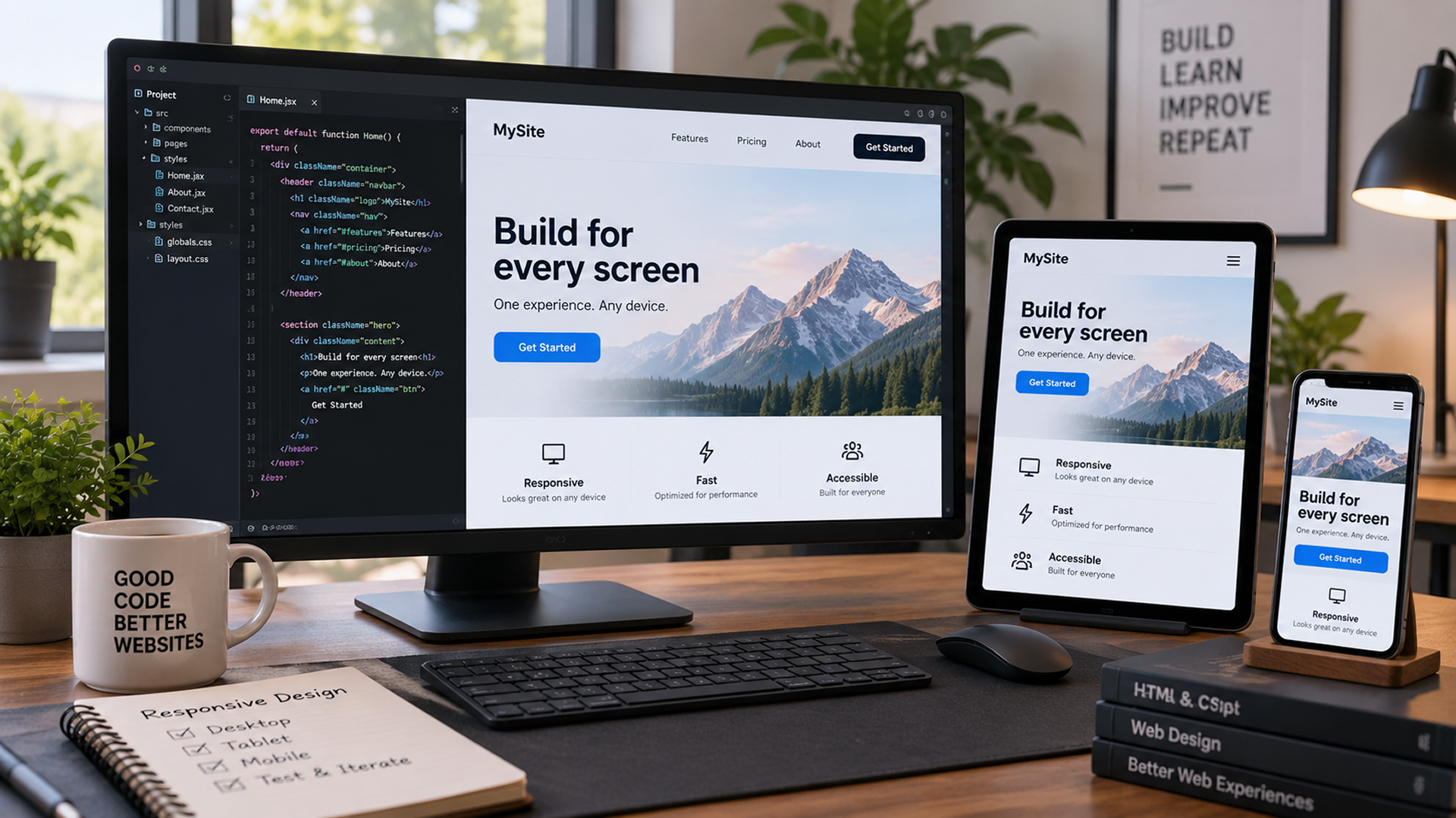 Developers Desk With Multiple Monitors