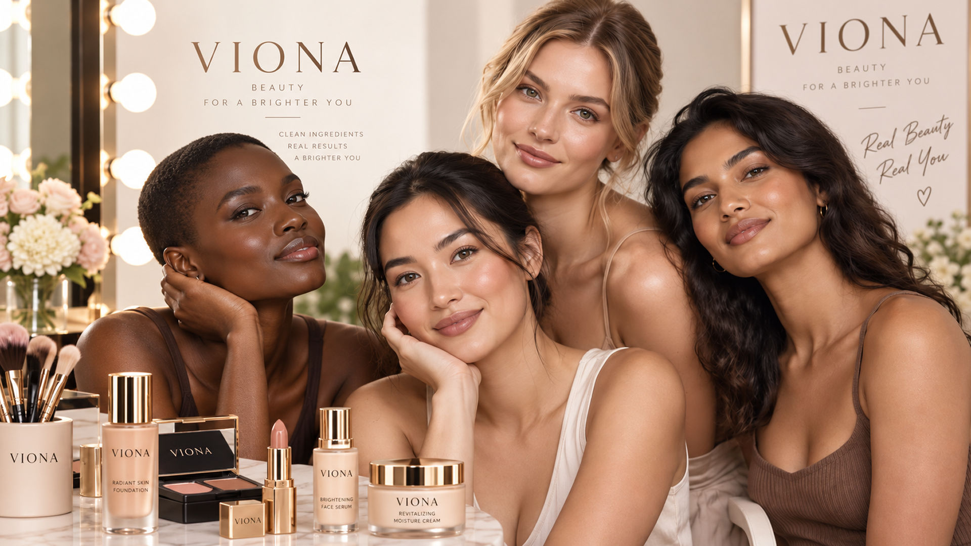 Diverse Models Featured In A Premium Cosmetics Campaign Photoshoot