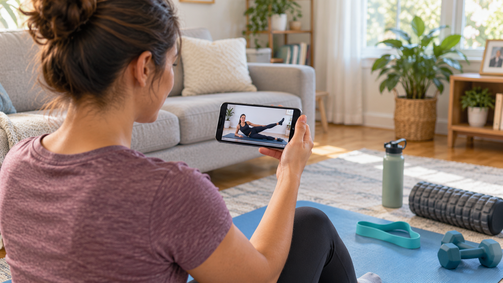 Patient Watching A Physical Therapy Exercise Video