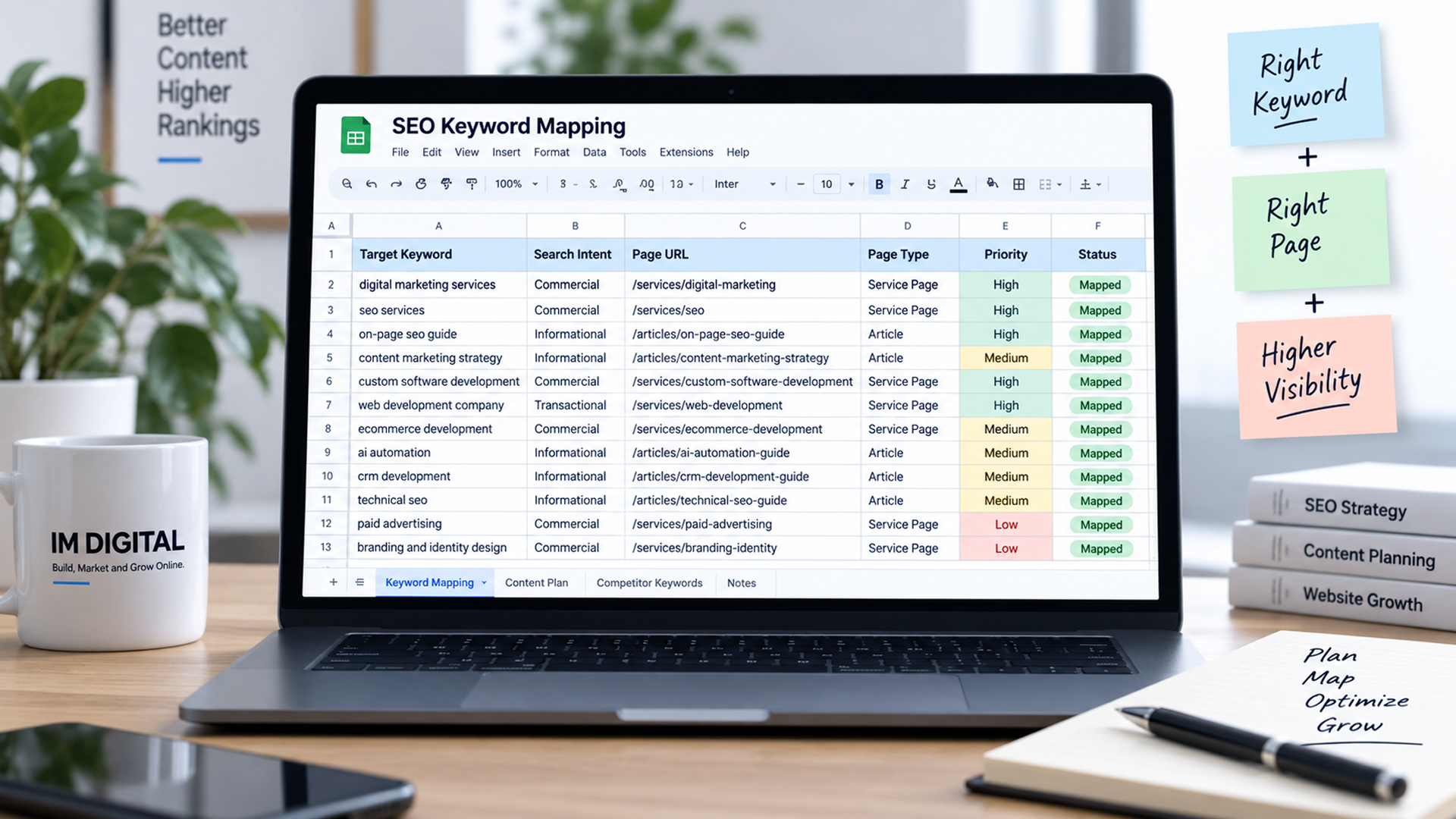 Spreadsheet Laptop Screen SEO